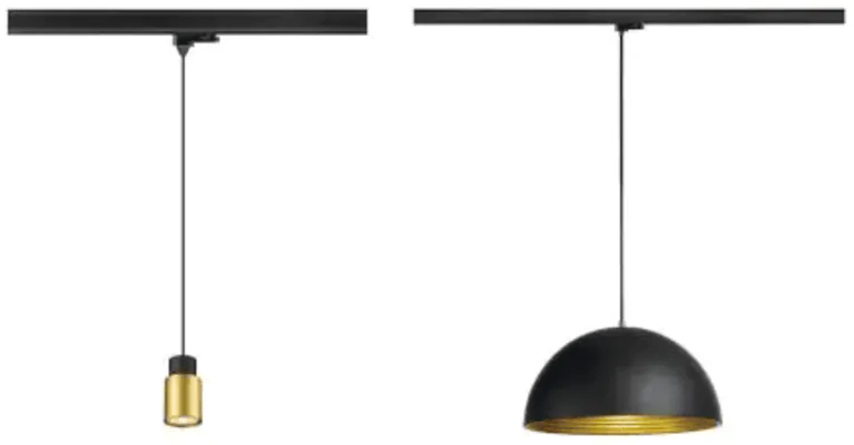Lampade a sospensione su binario trifase