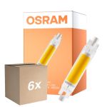 Confezione Multipack 6x Osram LED Slim Line R7S LED R7S 78mm Chiara 4.5W 470lm - 840 Bianco Freddo | Sostitutiva 40W
