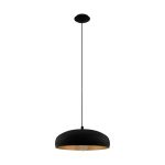 Eglo Luce Pendente Moga 1 Acciaio Nero Rame | IP20 - Adatto per 1x E27 