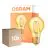 Confezione Multipack 10x Osram Vintage 1906 LED E27 Pera Filamento Oro 7.5W 865lm - 825 Bianco Molto Caldo | Sostitutiva 60W