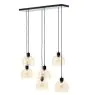 Brilliant Casto Luce Pendente Vetro Luce Pendente Metallo Nero Beige | Adatto per 6x E27