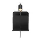 Nordlux Luce Da Parete Roomi Metallo Nero | IP20 - Adatto per 1x GU10 - con USB