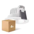 Confezione Multipack 4x Ledvance Faretti LED Adjust Aluminium Bianca 8W 720lm 36D - 940 Bianco Freddo | Ritaglio 68mm - IP20 - Miglior resa cromatica - Dimmerabile
