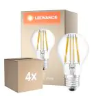 Confezione Multipack 4x Ledvance Classic LED E27 Pera Filamento Chiara 11W 1521lm - 827 Bianco Molto Caldo | Dimmerabile - Sostitua 100W