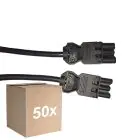 Confezione Multipack 50x Noxion GST - Compatibile Cavo di prolunga Nero - Maschio + Femmina - 1,5m - 3 pole 1,5mm2
