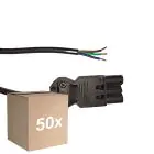 Confezione Multipack 50x Noxion GST - Compatibile Cavo di alimentazione Nero - Maschio + Estremità aperte - 2m - 3 pole 0,75mm2