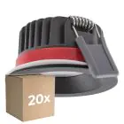 Confezione Multipack 20x Ledvance Faretti LED Fire Rated Aluminium Nero 8W 680lm 36D - 930 Luce Calda | Ritaglio 68mm - IP65 - Miglior resa cromatica - Dimmerabile